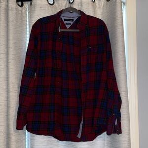 Tommy Hilfiger Red and Blue Plaid Flannel